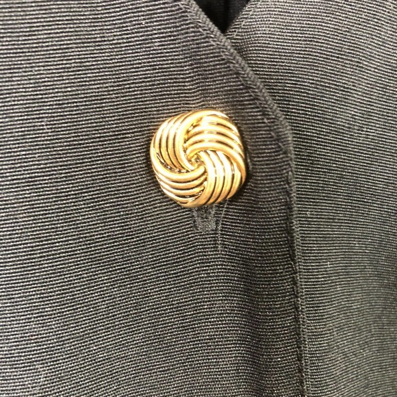 Vintage Luci Fellini Jumpsuit Black 1980s One Piece V-Neck Elastic Waist Size 12 - Picture 4 of 8